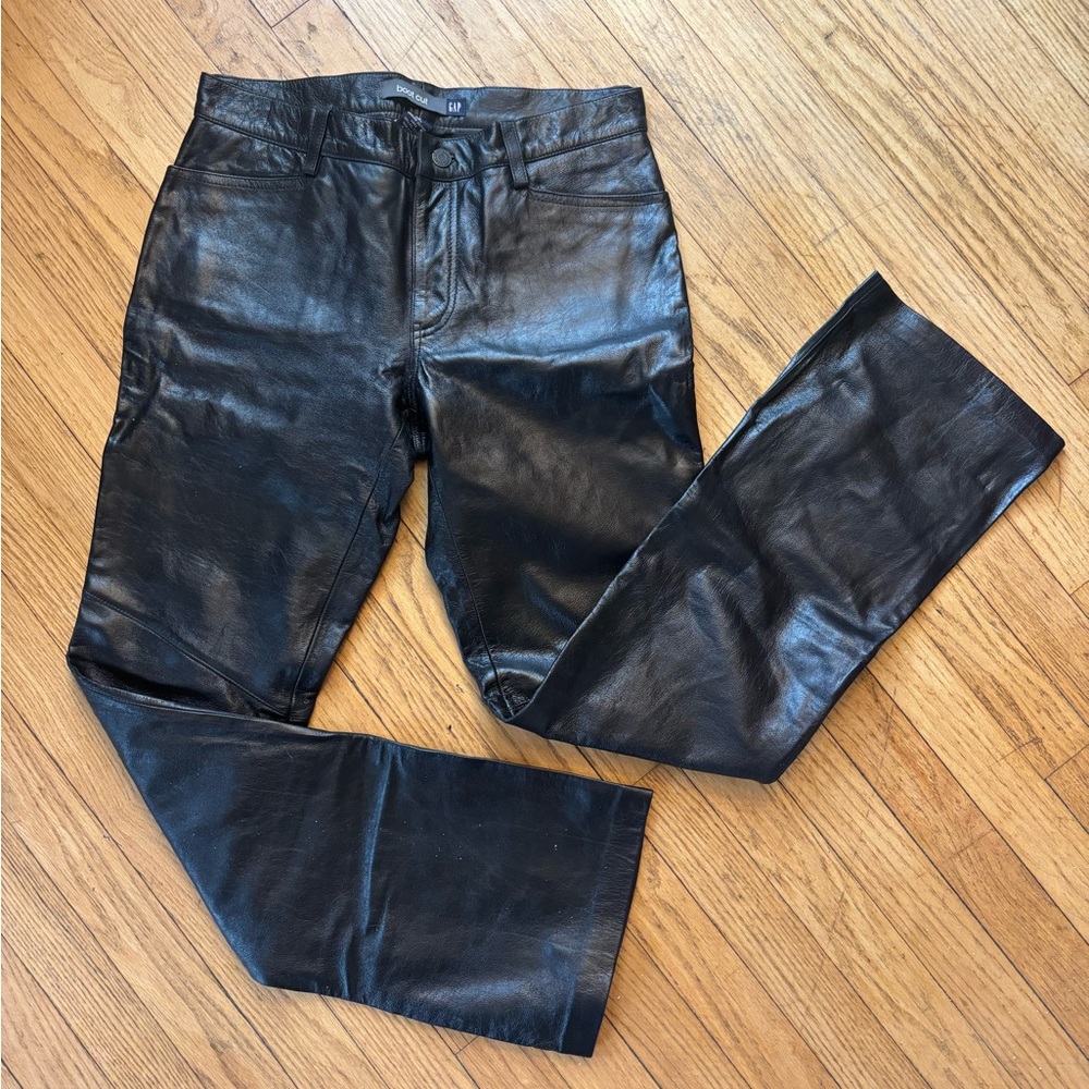 GAP Black Leather Y2K bootcut size 8 vintage